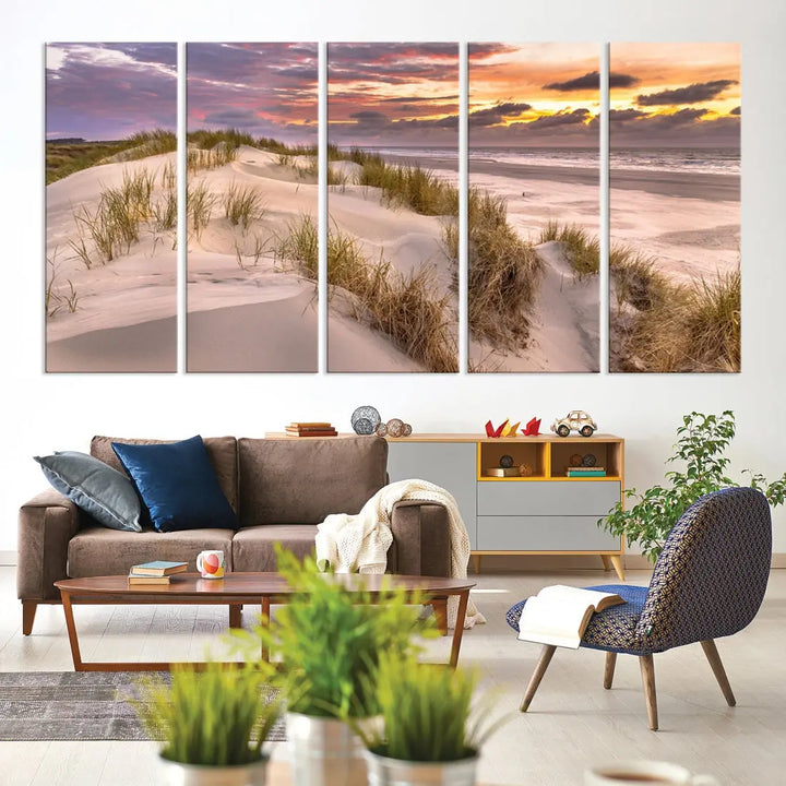 Extra Large Sunset Wall Art Canvas Print Beach Artwork for Wall Decor