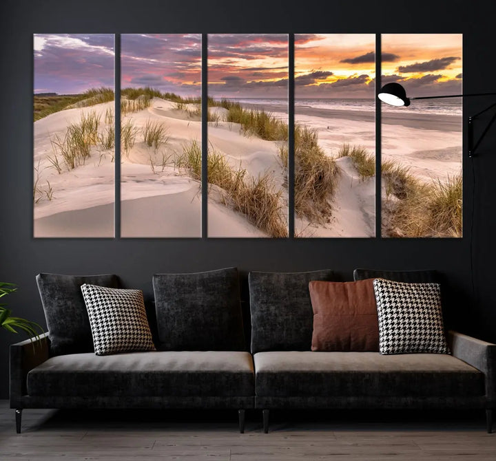 Extra Large Sunset Wall Art Canvas Print Beach Artwork for Wall Decor