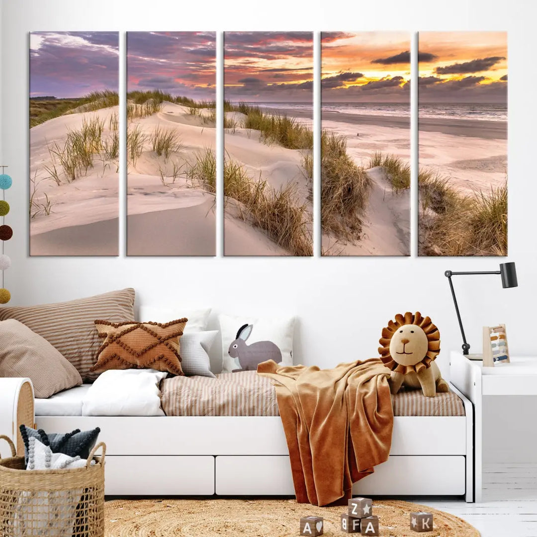 Extra Large Sunset Wall Art Canvas Print Beach Artwork for Wall Decor