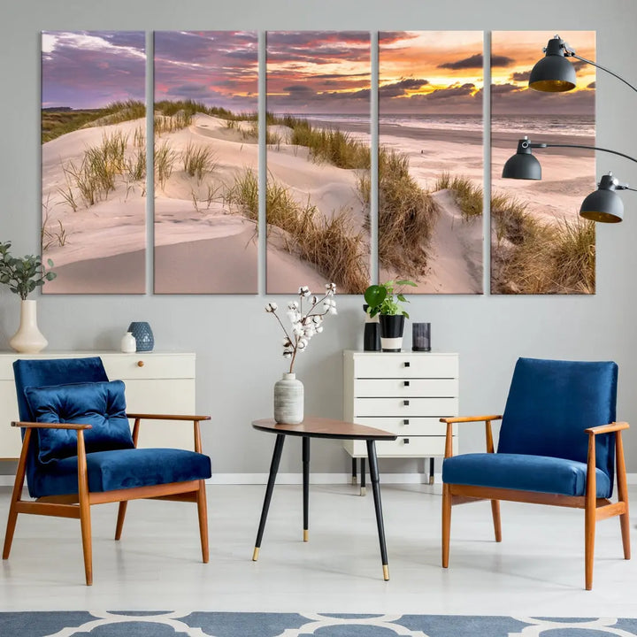 Extra Large Sunset Wall Art Canvas Print Beach Artwork for Wall Decor