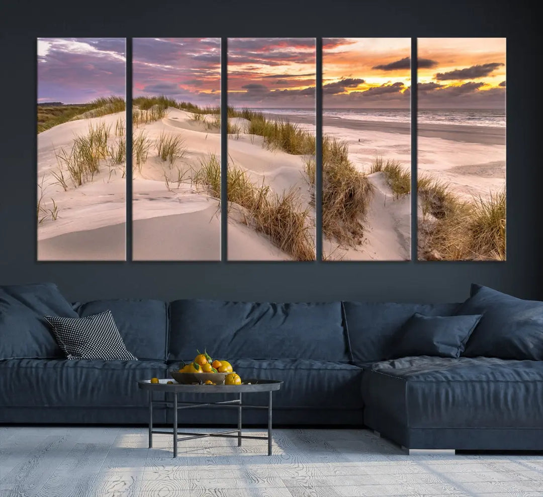 Extra Large Sunset Wall Art Canvas Print Beach Artwork for Wall Decor