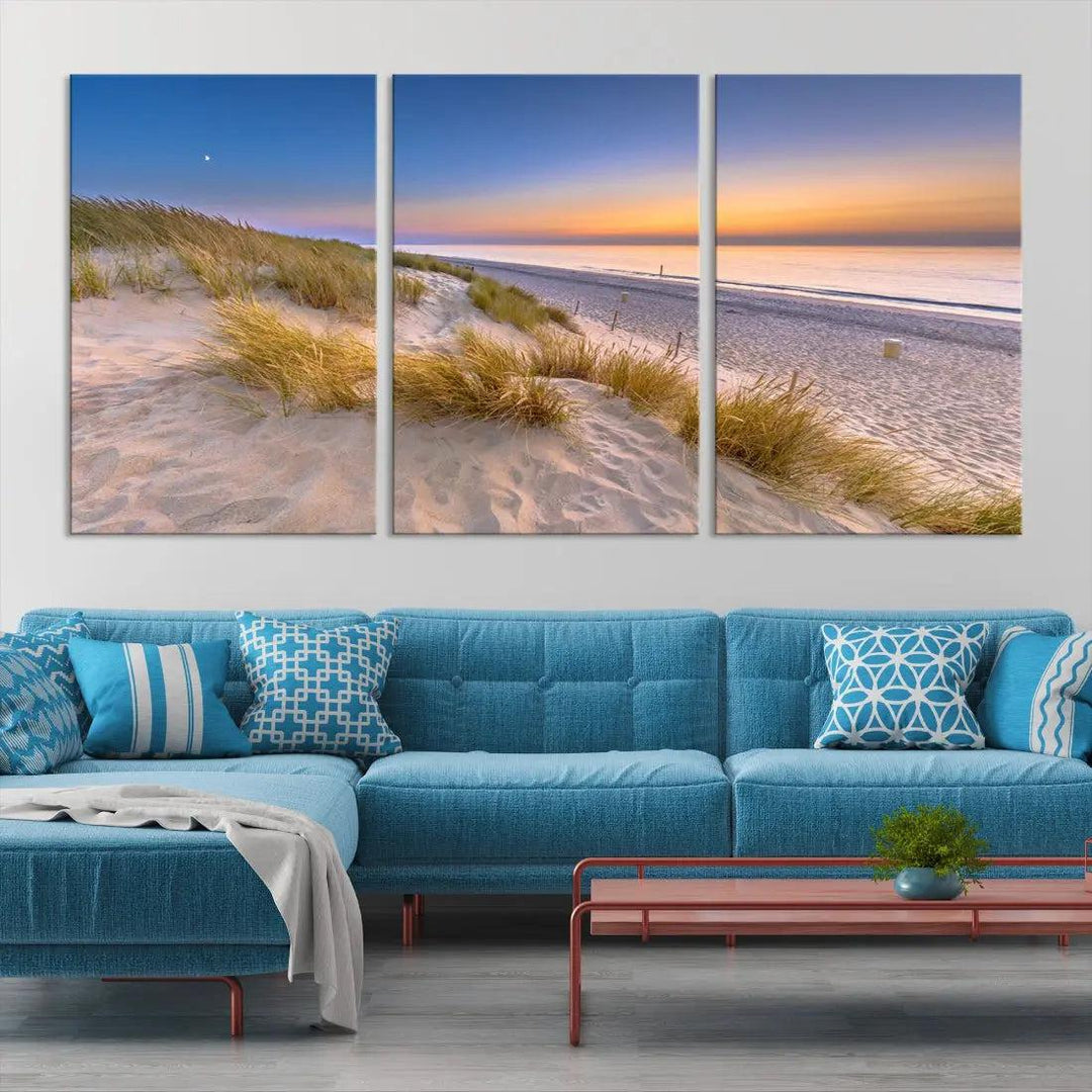 Extra Large Wall Art Canvas Print Beach Ocean Sunset Printing