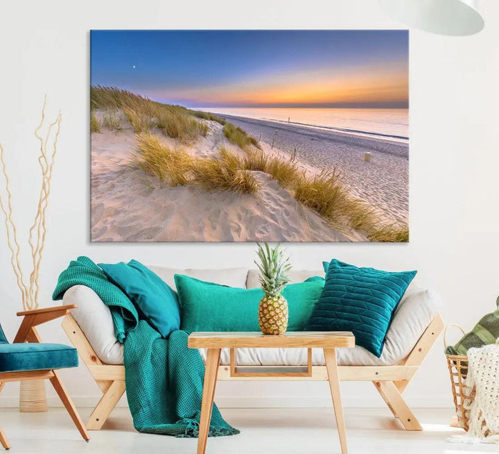 Extra Large Wall Art Canvas Print Beach Ocean Sunset Printing