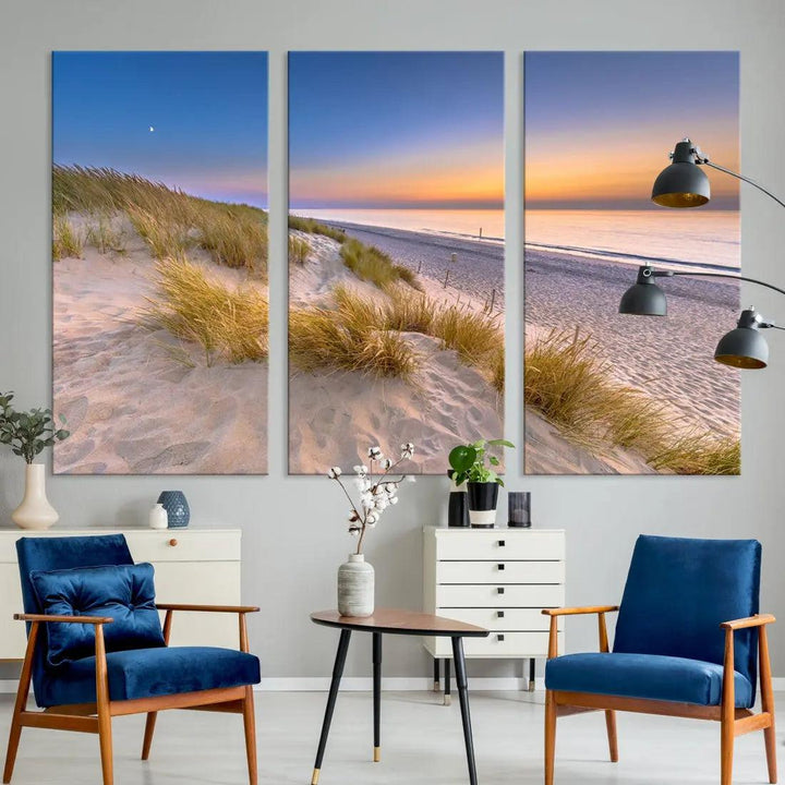 Extra Large Wall Art Canvas Print Beach Ocean Sunset Printing