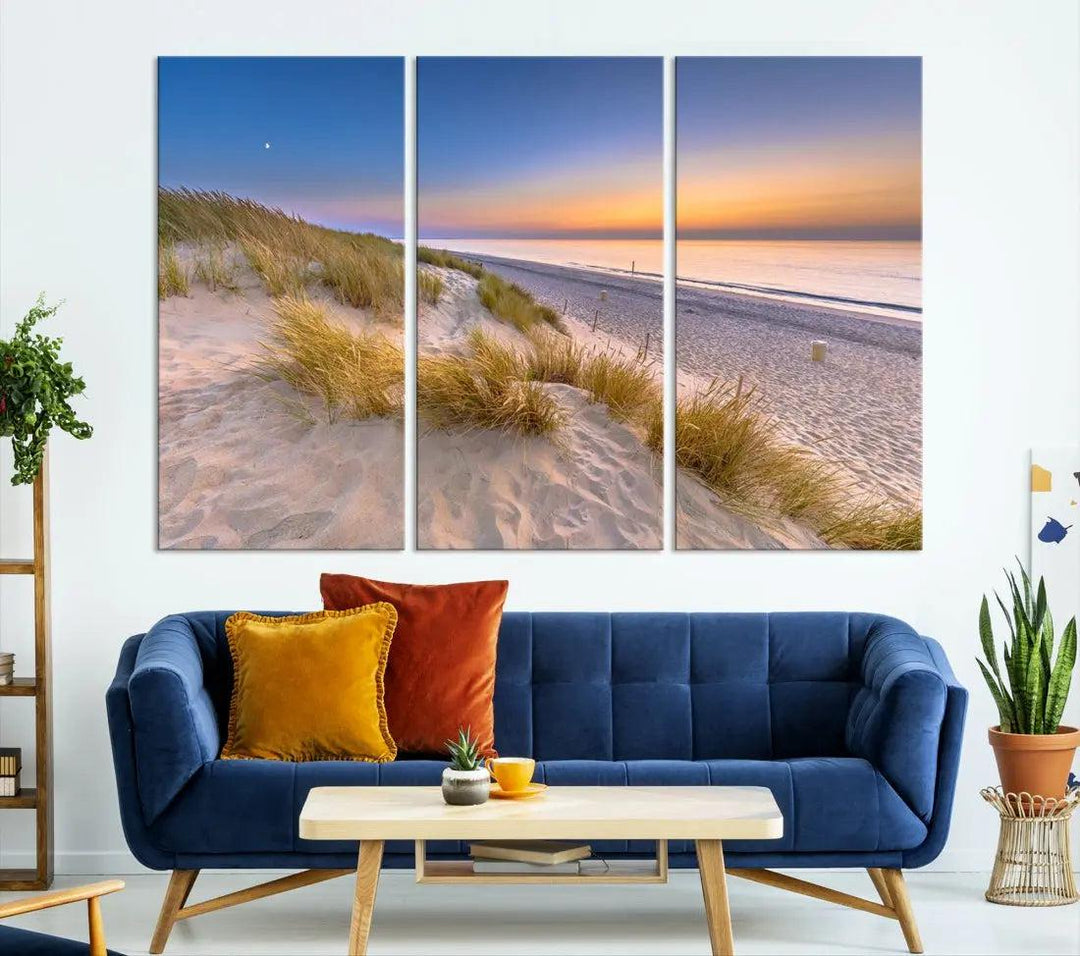 Extra Large Wall Art Canvas Print Beach Ocean Sunset Printing