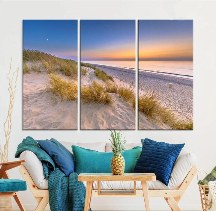 Extra Large Wall Art Canvas Print Beach Ocean Sunset Printing