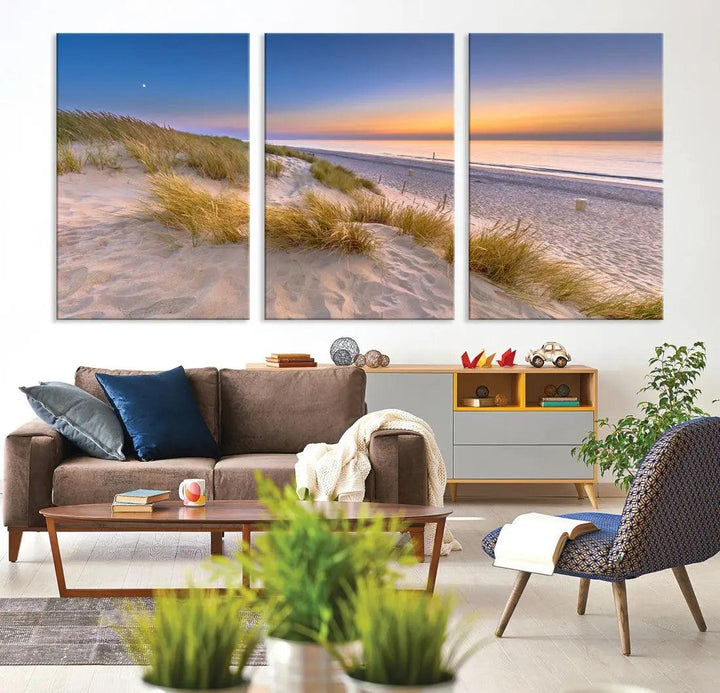 Extra Large Wall Art Canvas Print Beach Ocean Sunset Printing