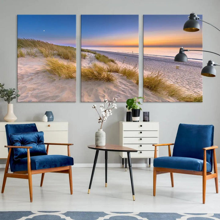 Extra Large Wall Art Canvas Print Beach Ocean Sunset Printing