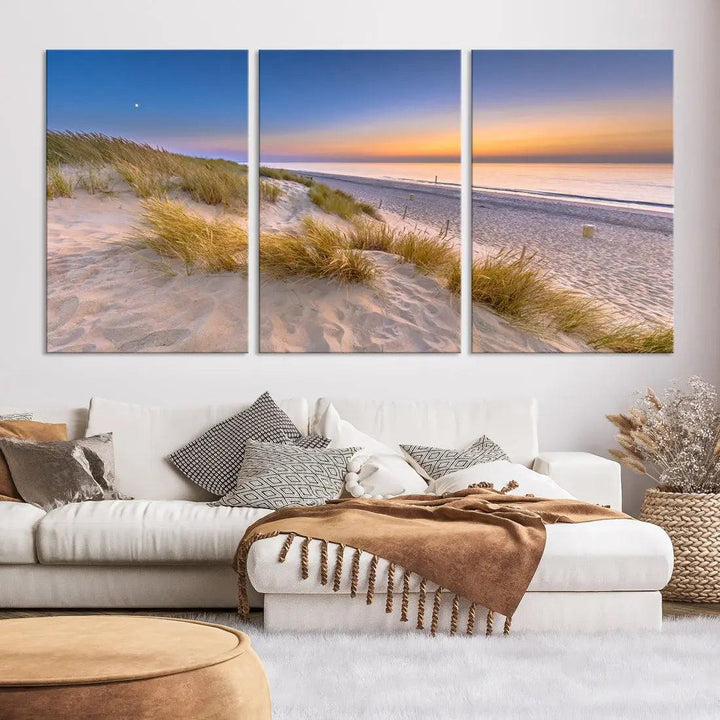 Extra Large Wall Art Canvas Print Beach Ocean Sunset Printing