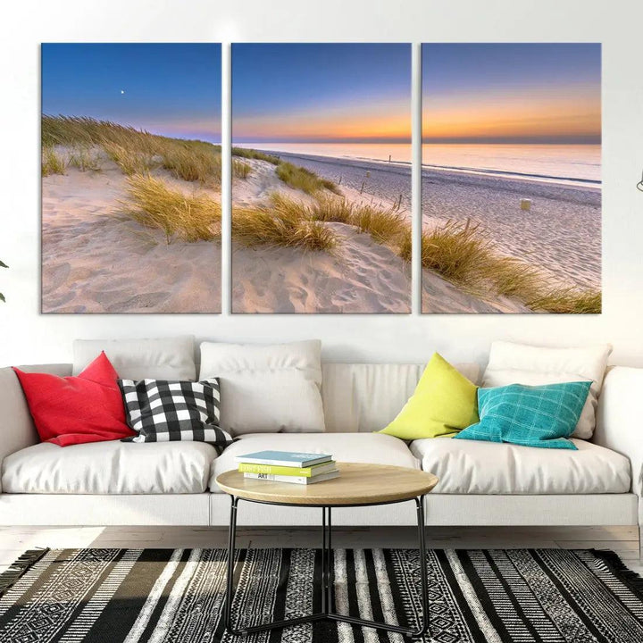 Extra Large Wall Art Canvas Print Beach Ocean Sunset Printing