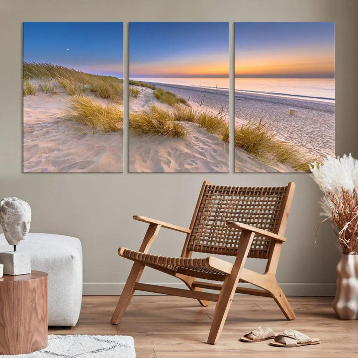 Extra Large Wall Art Canvas Print Beach Ocean Sunset Printing