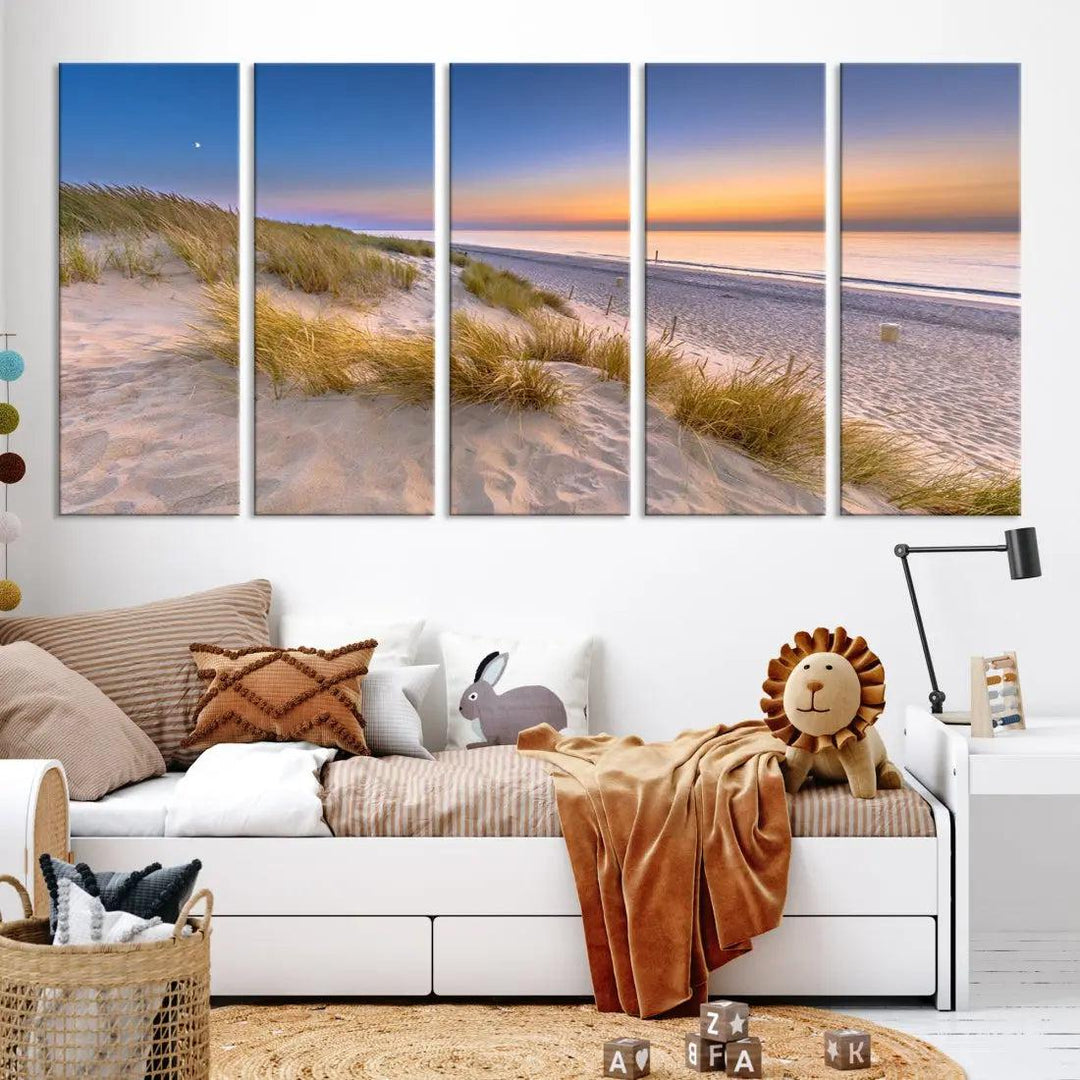 Extra Large Wall Art Canvas Print Beach Ocean Sunset Printing