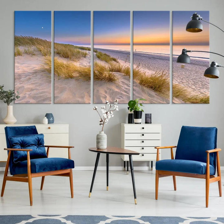 Extra Large Wall Art Canvas Print Beach Ocean Sunset Printing