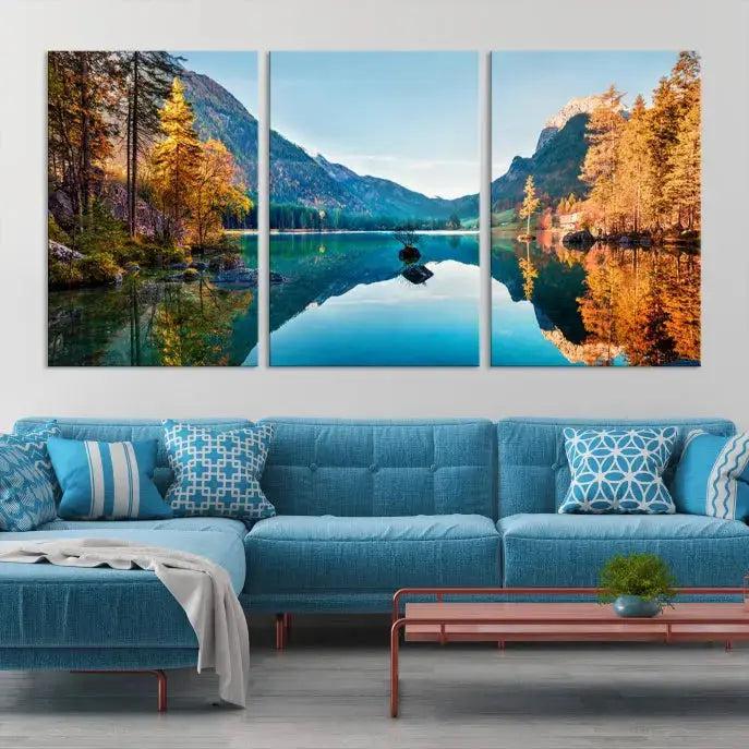 Fantastic Hintersee Lake Autumn Panorama Wall Art Canvas Print