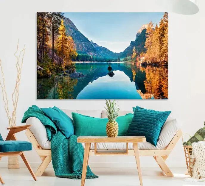 Fantastic Hintersee Lake Autumn Panorama Wall Art Canvas Print