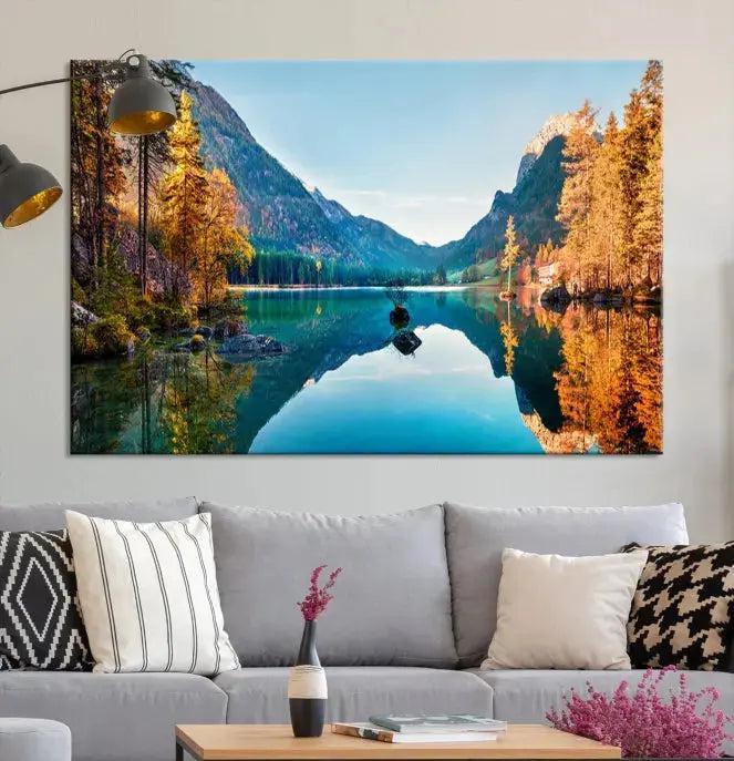 Fantastic Hintersee Lake Autumn Panorama Wall Art Canvas Print