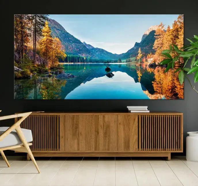 Fantastic Hintersee Lake Autumn Panorama Wall Art Canvas Print