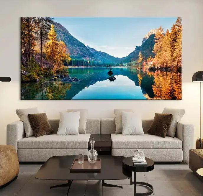 Fantastic Hintersee Lake Autumn Panorama Wall Art Canvas Print