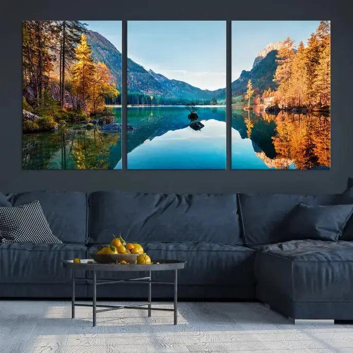 Fantastic Hintersee Lake Autumn Panorama Wall Art Canvas Print