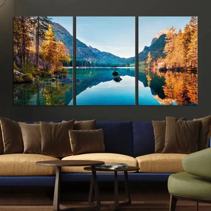 Fantastic Hintersee Lake Autumn Panorama Wall Art Canvas Print