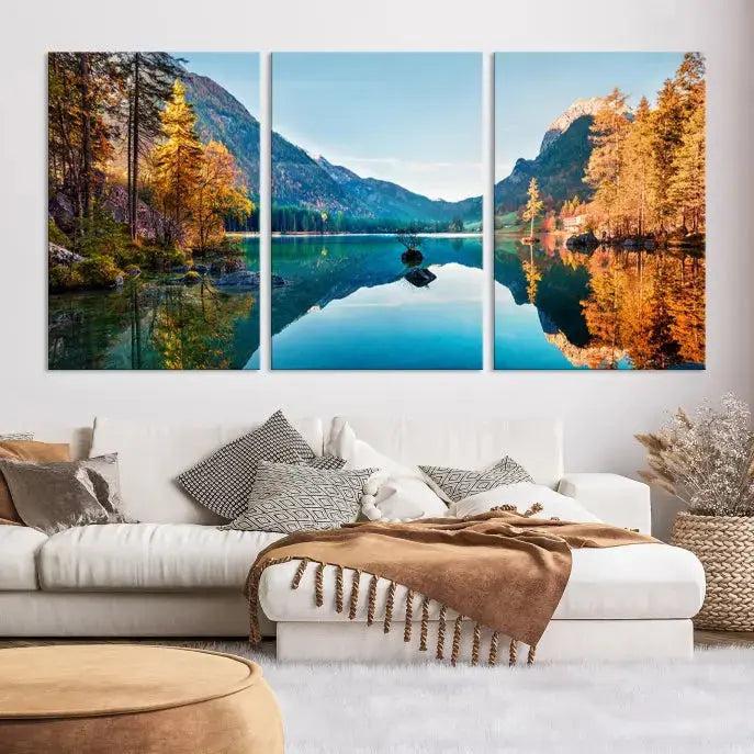 Fantastic Hintersee Lake Autumn Panorama Wall Art Canvas Print