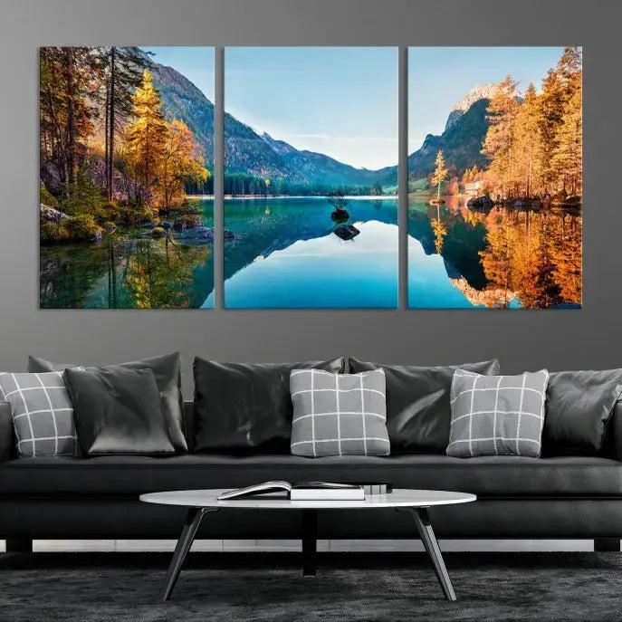 Fantastic Hintersee Lake Autumn Panorama Wall Art Canvas Print