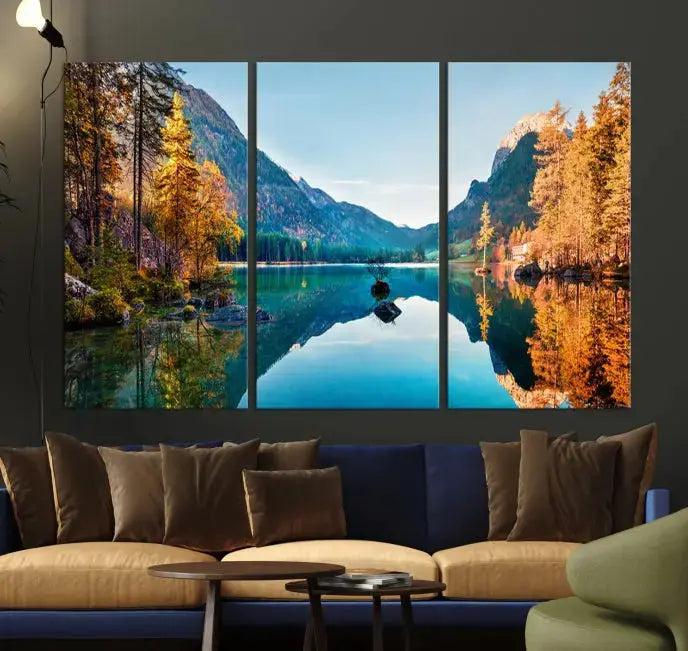 Fantastic Hintersee Lake Autumn Panorama Wall Art Canvas Print