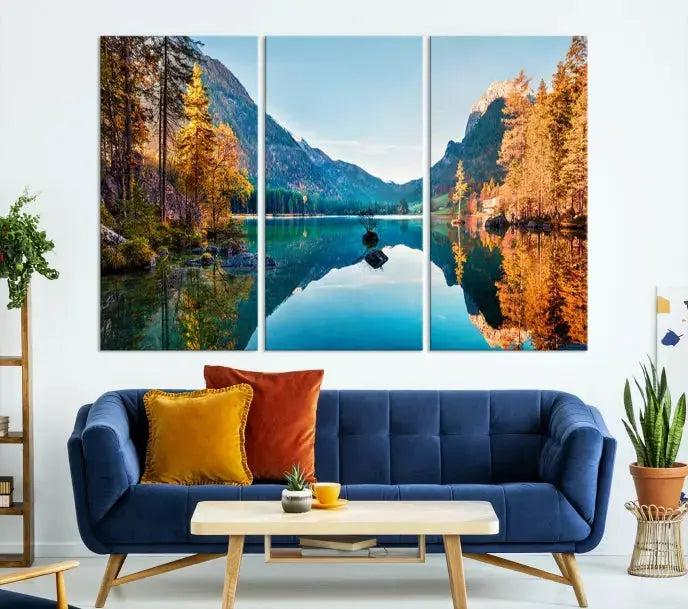 Fantastic Hintersee Lake Autumn Panorama Wall Art Canvas Print