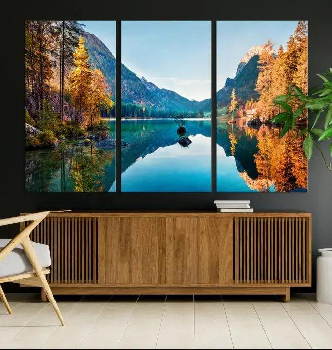 Fantastic Hintersee Lake Autumn Panorama Wall Art Canvas Print