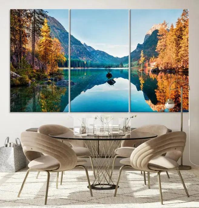 Fantastic Hintersee Lake Autumn Panorama Wall Art Canvas Print