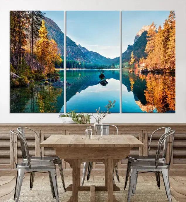 Fantastic Hintersee Lake Autumn Panorama Wall Art Canvas Print