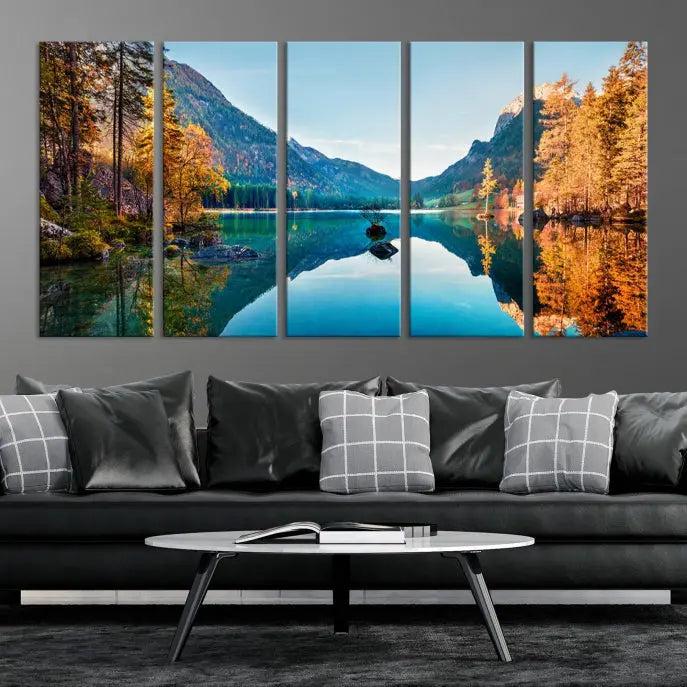 Fantastic Hintersee Lake Autumn Panorama Wall Art Canvas Print