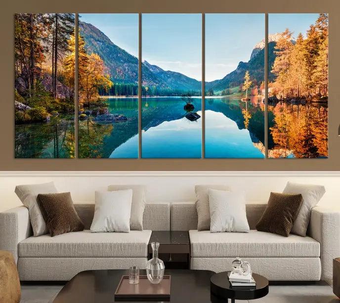 Fantastic Hintersee Lake Autumn Panorama Wall Art Canvas Print