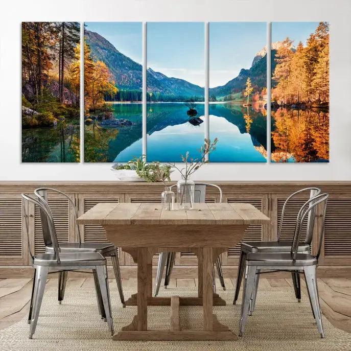 Fantastic Hintersee Lake Autumn Panorama Wall Art Canvas Print