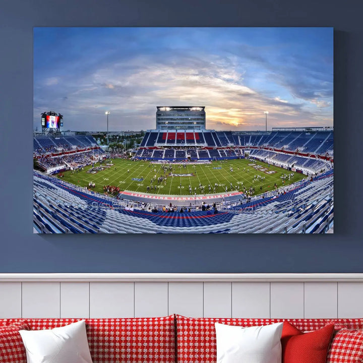 Florida Atlantic University Owls Football Team Print - Boca Raton FAU Stadium Wall Art Canvas Print