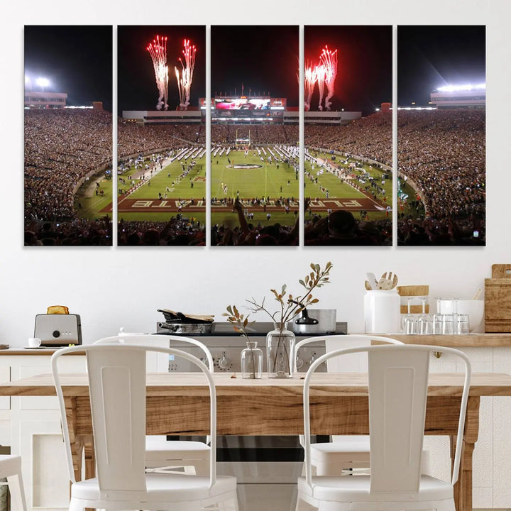 Florida State Seminoles Football Team Print - Tallahassee Doak Campbell Stadium Wall Art Canvas Print