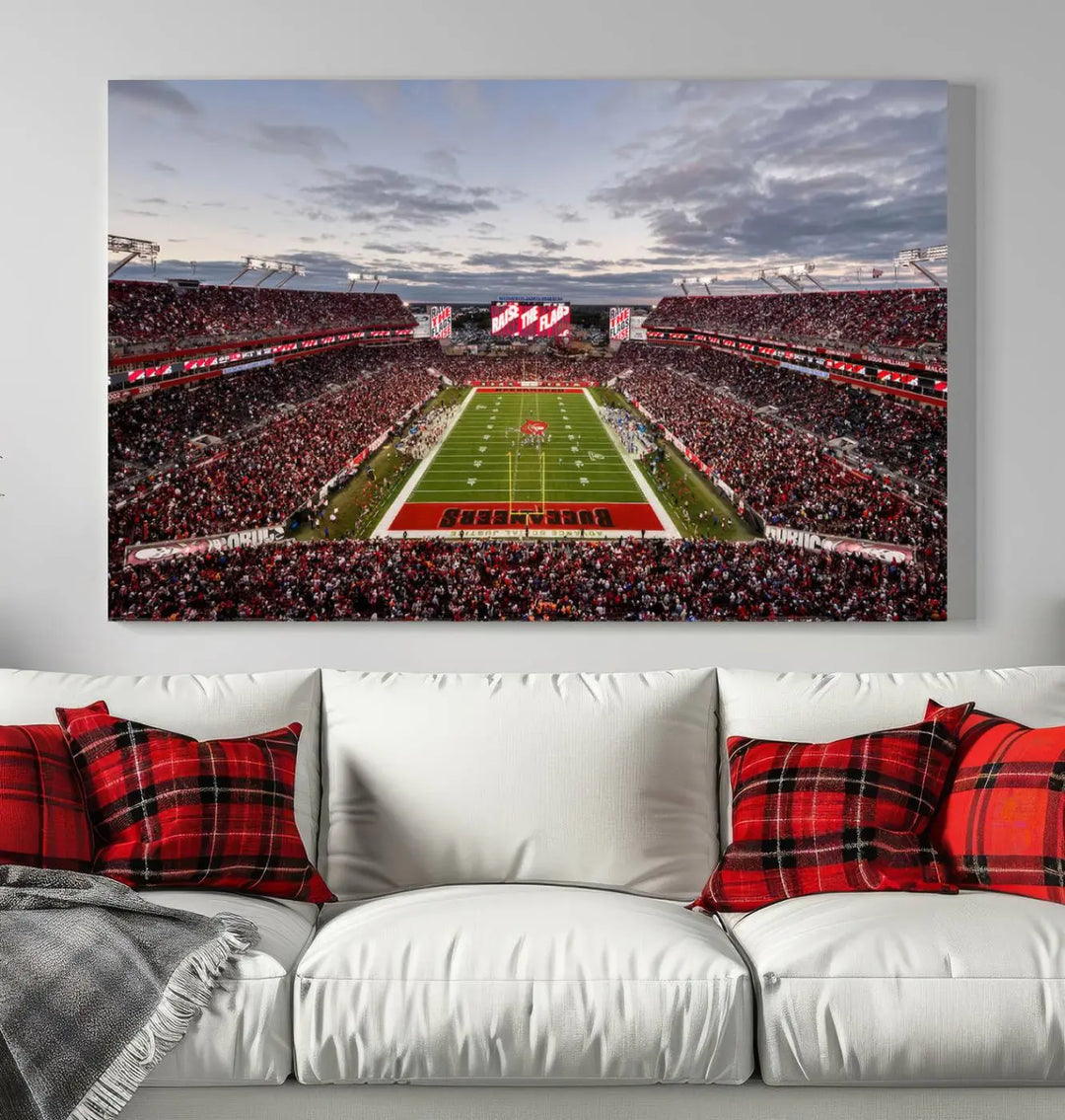 Florida Tampa Raymond James Football Stadium Wall Art Canvas Print