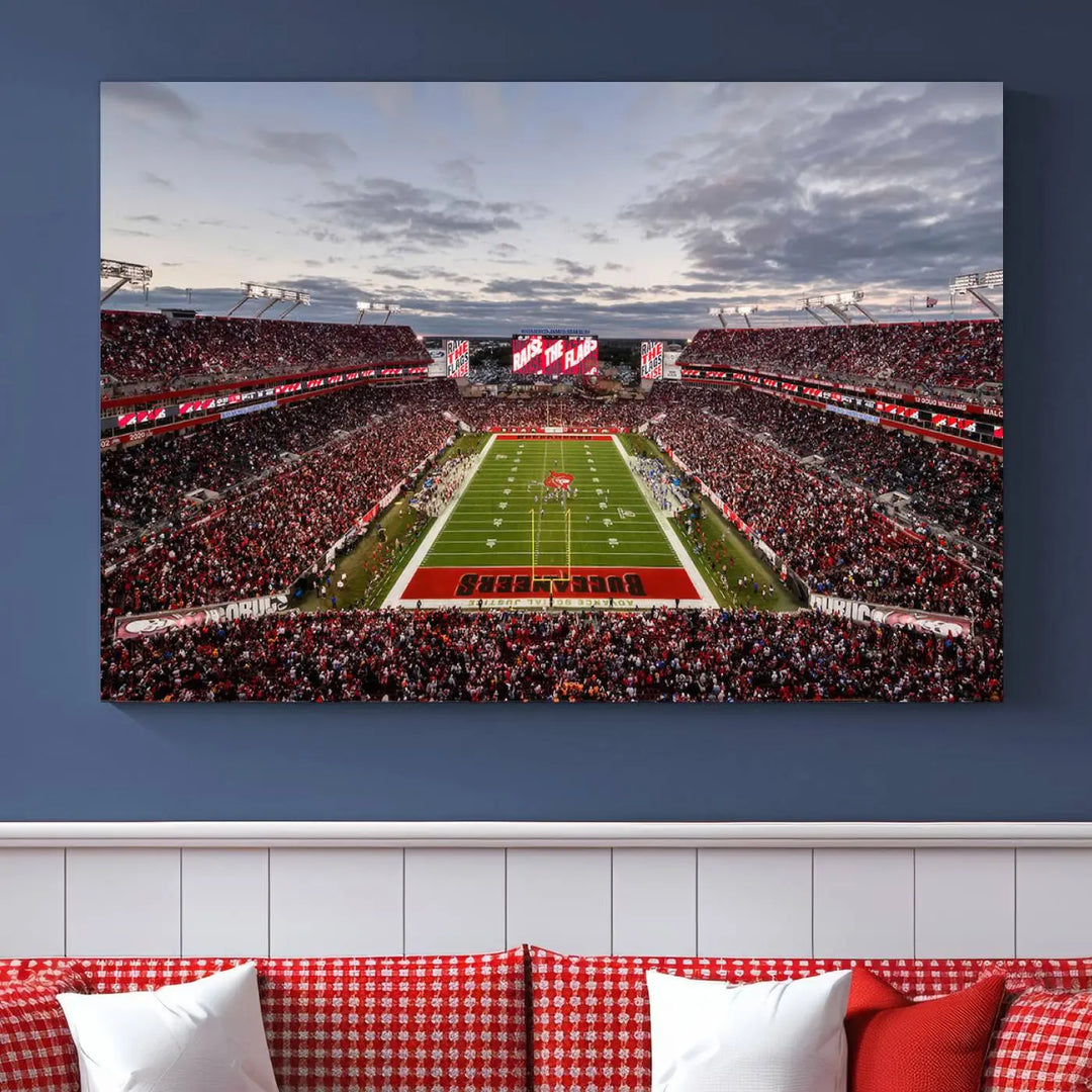 Florida Tampa Raymond James Football Stadium Wall Art Canvas Print