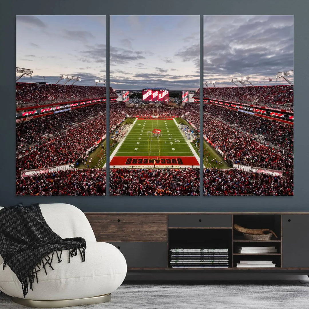 Florida Tampa Raymond James Football Stadium Wall Art Canvas Print