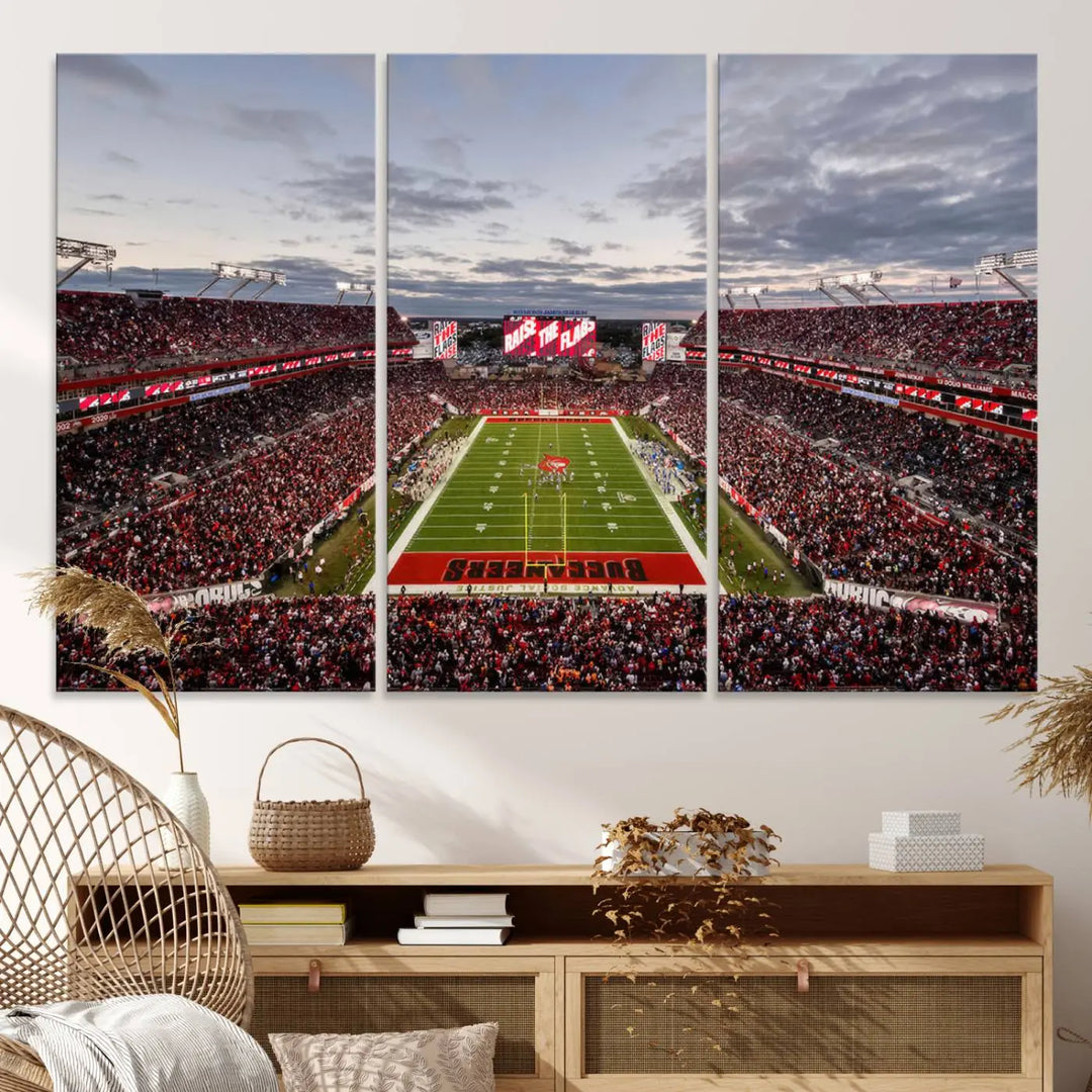 Florida Tampa Raymond James Football Stadium Wall Art Canvas Print