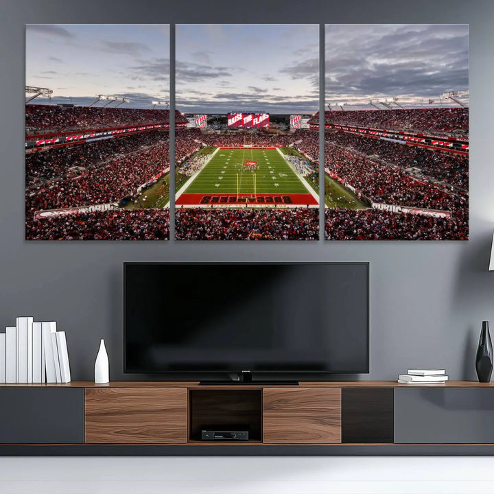 Florida Tampa Raymond James Football Stadium Wall Art Canvas Print