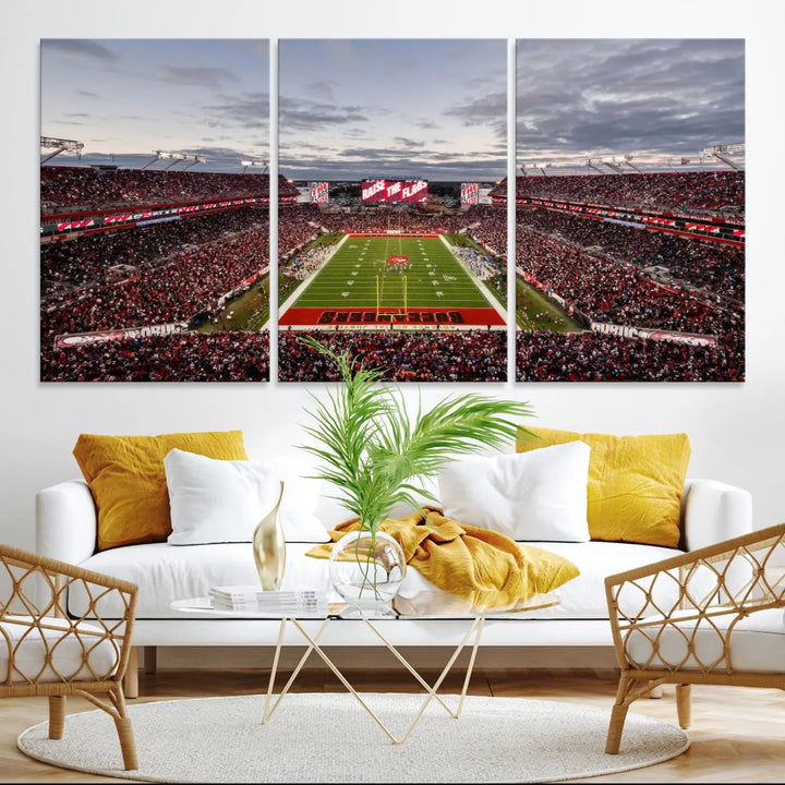 Florida Tampa Raymond James Football Stadium Wall Art Canvas Print