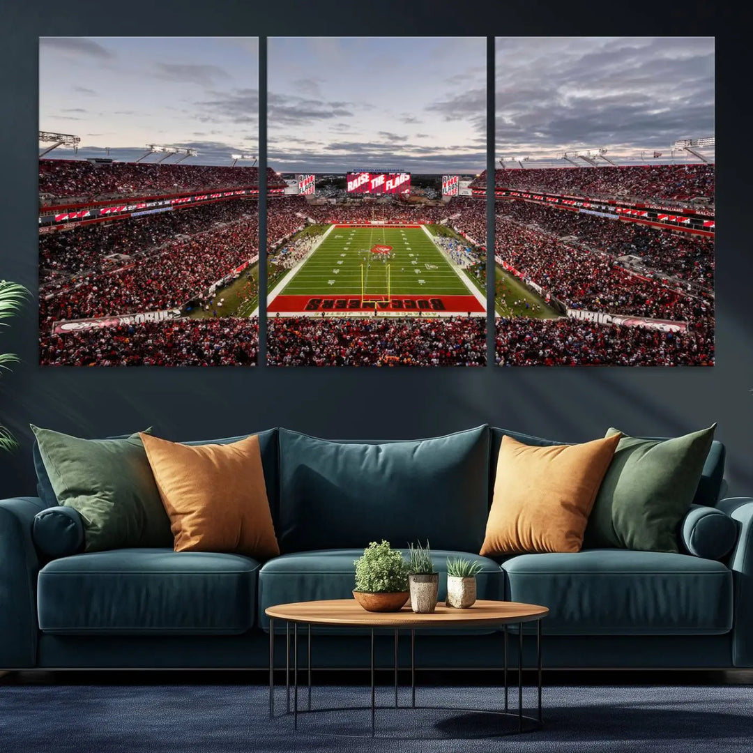 Florida Tampa Raymond James Football Stadium Wall Art Canvas Print