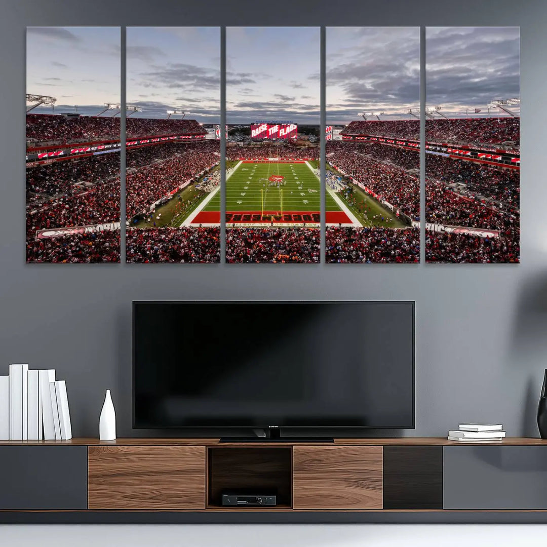 Florida Tampa Raymond James Football Stadium Wall Art Canvas Print