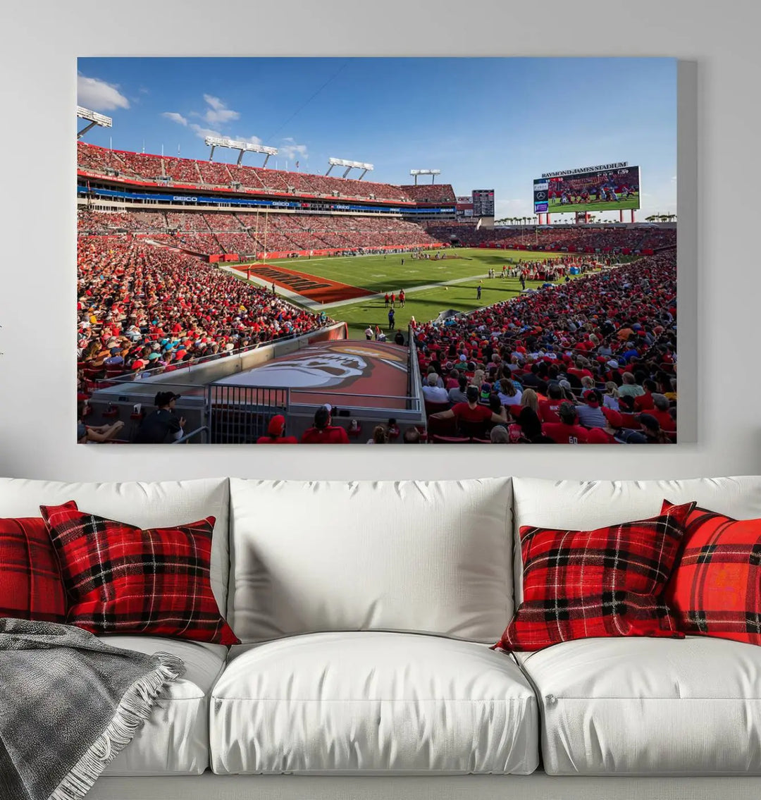 Florida Tampa Raymond James Football Stadium Wall Art Canvas Print