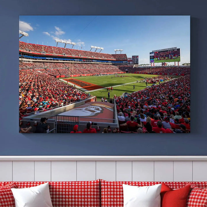 Florida Tampa Raymond James Football Stadium Wall Art Canvas Print