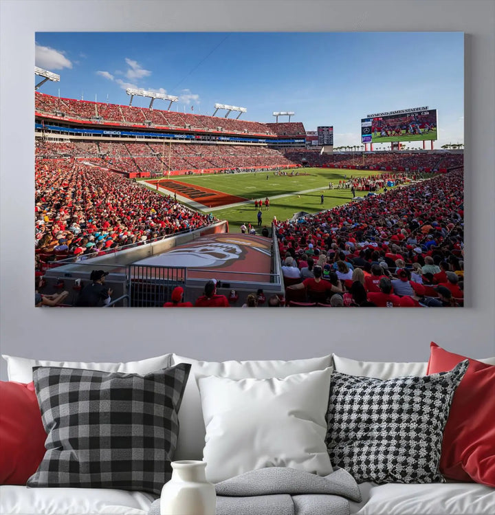 Florida Tampa Raymond James Football Stadium Wall Art Canvas Print