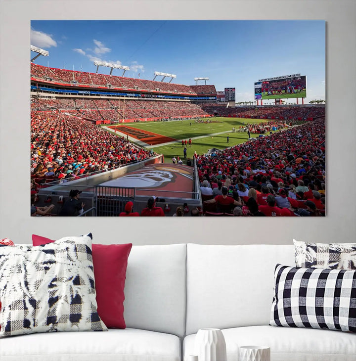 Florida Tampa Raymond James Football Stadium Wall Art Canvas Print