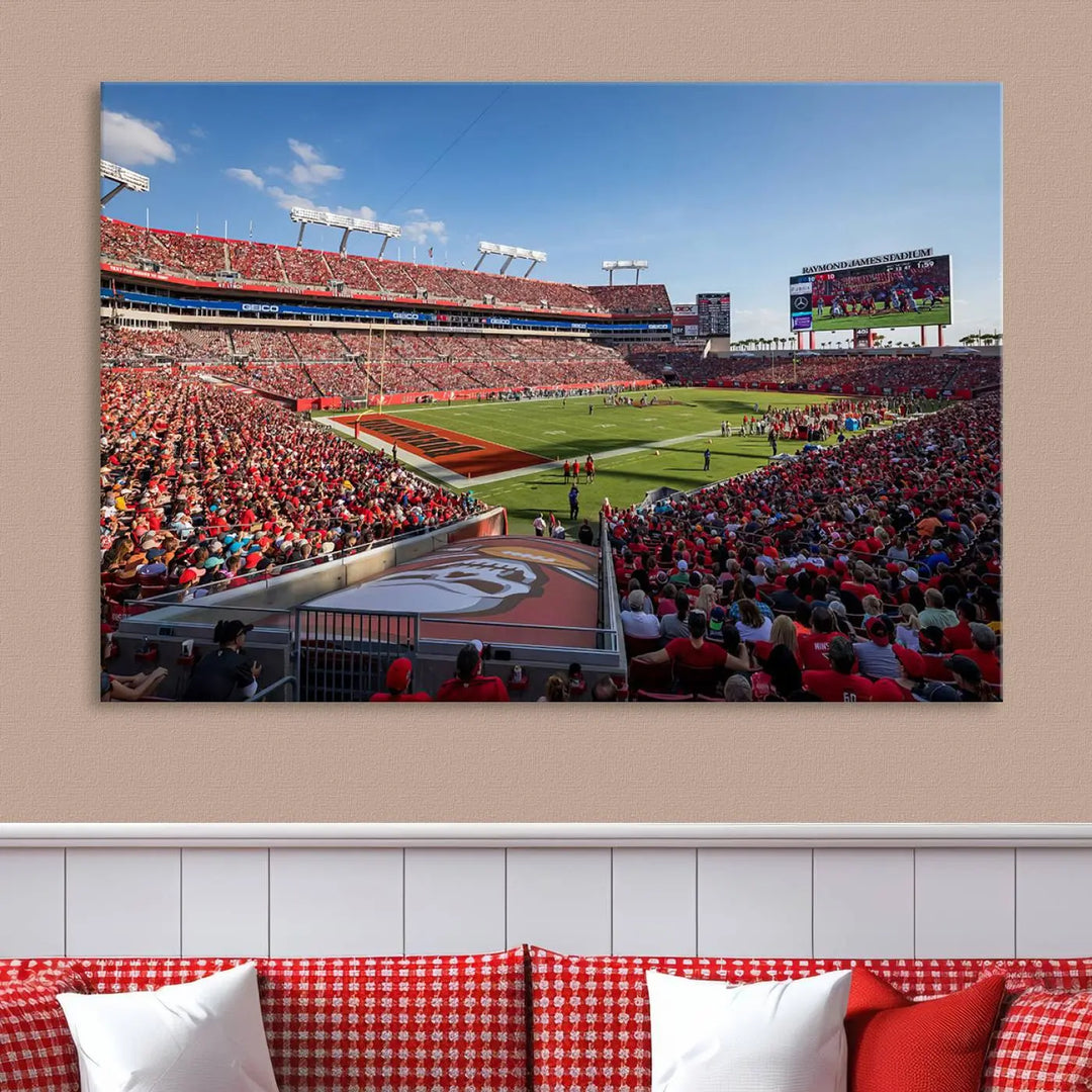 Florida Tampa Raymond James Football Stadium Wall Art Canvas Print