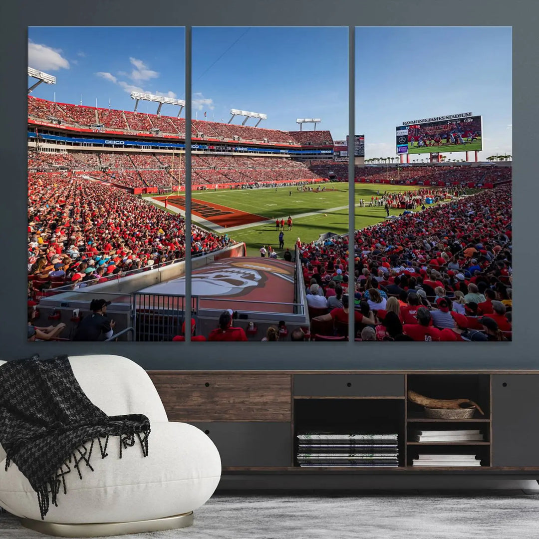 Florida Tampa Raymond James Football Stadium Wall Art Canvas Print